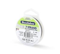 Beadalon 0.46 mm Diameter 31 m Reel 7 Strand Wire, Bright
