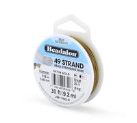 Beadalon Beading Wire 49-Strand - 0.46 mm - 9.2 m Reel - Satin Gold