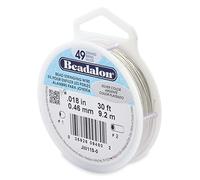 Beadalon 0.46 mm Diameter 9.2 m Reel 49 Strand Wire, Silver