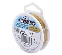 Beadalon 0.61 mm Diameter 10 ft Reel 49 Strand Wire, Gold