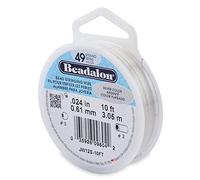 Beadalon 0.61 mm Diameter, 10 ft Reel 49 Strand Wire, Silver Clear