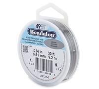 Beadalon 0.61 mm Diameter 9.2 m Reel 49 Strand Wire, Bright