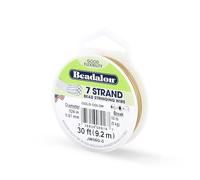 Beadalon 0.61 mm Diameter 9.2 m Reel 7 Strand Wire, Gold