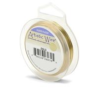 Artistic Wire Silver Plated Tarnish Resistant Colored Copper Craft Wire, Gold, 22 Gauge, 10 yd