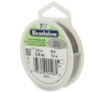 Beadalon JW02-T-0 Stringing Wire 7-Strand .015" X30' - Bright, White, 0.015" (0.38mm)
