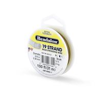 Beadalon 19-Strand Bead Stringing Wire, 0.015-Inch, Satin Gold, 100-Feet