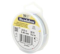 Beadalon 19-Strand Bead Stringing Wire, 0.018-Inch, White, 30-Feet