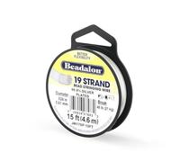 Beadalon 19-Strand Bead Stringing Wire, 0.024-Inch, Silver Plated, 15-Feet