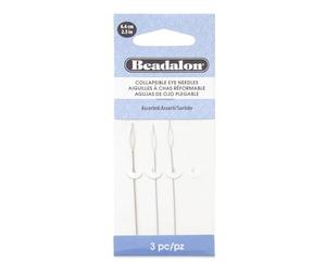 Beadalon 2.5-inch 3-Piece Collapsible Eye Needles, Assorted