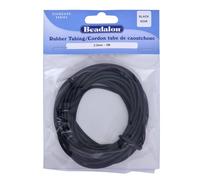 Beadalon 2.5 mm 5 m Rubber Tubing, Black