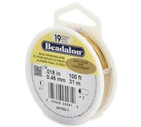 Beadalon 31 m Reel 0.46 mm Diameter 19 Strand Wire, Gold