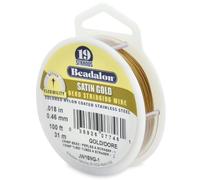Beadalon 31 m Reel 0.46 mm Diameter 19 Strand Wire, Satin Gold