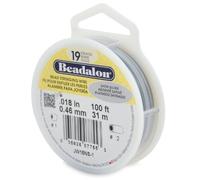 Beadalon 31 m Reel 0.46 mm Diameter 19 Strand Wire, Satin Silver | 19 Micro-Wire Strands, Nylon-Coated, Polished Finish, Professional Grade, Multiple Sizes, DIY Jewelry Making, Made in USA