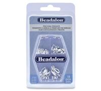 Beadalon 327B-199 Silver Plated Pendant Pinch Bail Variety Pack 18 kg-Silver-Plated