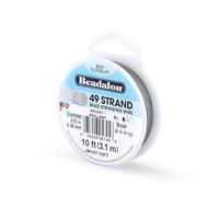 Beadalon 49-Strand 0.015" (0.38 mm) 10 ft (3.05 m) Bright Bead Stringing Wire, 10'