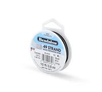 Beadalon 49-Strand 0.018" (0.46 mm) 10 ft (3.05 m) Black Bead Stringing Wire, 10'