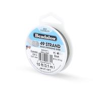 Beadalon 49 Strand Stainless Steel Bead Stringing Wire, .024 in / 0.61 mm, Bright, 10 ft / 3.1 m