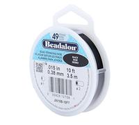 Beadalon 49 Strand Stainless Steel Bead Stringing Wire, .015 in / 0.38 mm, Black, 10 ft / 3.1 m