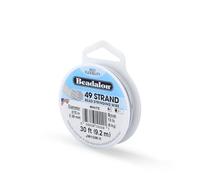 Beadalon 49 Strand Stainless Steel Bead Stringing Wire, .015 in / 0.38 mm, White, 30 ft / 9.2 m