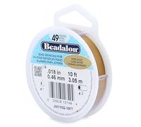 Beadalon 49 Strand Stainless Steel Bead Stringing Wire, Satin Gold, 10'