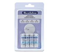 Beadalon 600-Piece Crimp Bead Variety Pack, Silver Plated