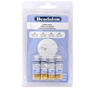 Beadalon 600-Piece Crimp Tube Variety Pack, Gold Plated