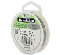 Beadalon JW01-T-0 Bead Stringing Wire 7-Strand 0.012" 30 ft (9.1 m) Bright, 012 in / 0.30 mm