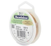 Beadalon 7 Strand Bead Stringing Wire, 0.012 in / 0.30 mm, Gold Color, 100 ft / 31 m