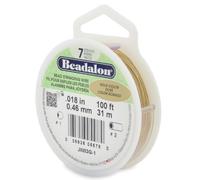 Beadalon 7 Strand Bead Stringing Wire, 0.018 in / 0.46 mm, Gold Color, 100 ft / 31 m