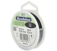 Beadalon 7 Strand Stainless Steel Bead Stringing Wire, 0.012 in / 0.30 mm, Black, 30 ft / 9.2 m