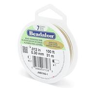 Beadalon 7 Strand Stainless Steel Bead Stringing Wire.012 in / 0.30 mm, Satin Gold, 100 ft / 31 m