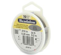 Beadalon JW19T-0 19 Strand Stainless Steel Bead Stringing Wire, Bright, .010 in / 0.25 mm