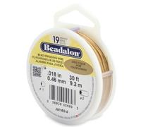 Beadalon 9.2 m Reel 0.46 mm Diameter 19 Strand Wire, Gold