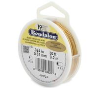 Beadalon 9.2 m Reel 0.61 mm Diameter 19 Strand Wire, Gold