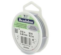 Beadalon 9.2 m Reel 7 Strand Wire 0.46 mm Diameter, Satin Silver