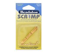Beadalon Artistic Wire Scrimp Finding Kit, Bullet Shape, 1.04 mm / .041 in, Gold Color, 10 Scrimp Findings, 6 Extra Screws, 1 Screwdriver