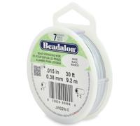 Beadalon Bead Stringing Wire, Stainless Steel, White, .15 in / 0.38 mm