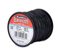 Beadalon Beading Cord, Rubber, Black, 1 mm/100 m