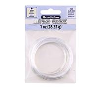 Beadalon - Carbon steel memory wire, round, medium bracelet, silver plated, 1 oz, approx. 73 speakers