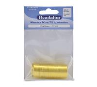 Beadalon Carbon Steel Memory Wire, Round, Ring, Gold Color, 0.5 oz, Approx. 99 coils