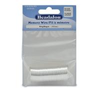 Beadalon Carbon Steel Memory Wire, Round, Ring, Silver Plated, 0.5 oz, Approx. 99 coils