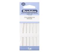 Beadalon Collapsible Eye Beading Needles, Variety 5 Pk - 2.5 inches: Extra Fine, Fine, Medium, Heavy, Extra Heavy