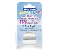 Beadalon ColourCraft Wire 16ga, Copper, Silver Plated, 16 Gauge