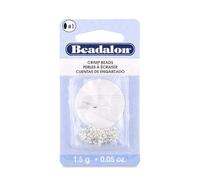 Beadalon Crimp Beads, Size #1, Silver Plated, 1.5 g, Approx. 100 pc