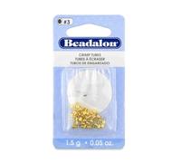 Beadalon Crimp Tubes Size 3 1.5g-Gold-Plated