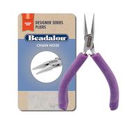 Beadalon Designer Series Glimmer Chain Nose Pliers, Lavender Speckle Vinyl-Free Grips, Stainless Steel, Box Joint, Double Leaf Springs, 4.75 in