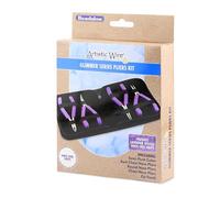 Beadalon Designer Series Glimmer Pliers Kit, Lavender Speckle Vinyl-Free Grips, Chain, Bent Chain, Round, Semi-Flush Cutter, 4.75 in ea, 4 pc with Zip Pouch