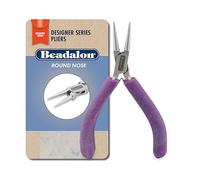 Beadalon Designer Series Glimmer Round Nose Pliers, Lavender Speckle Vinyl-Free Grips, Stainless Steel, Box Joint, Double Leaf Springs, 4.75 in