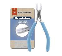 Beadalon Designer Series Nylon Jaw Pliers, Flat Nose, Pacific Blue Long Vinyl-Free Grips, Stainless Steel, 6.25 in