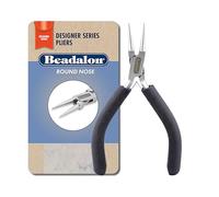 Beadalon Designer Series Round Nose Pliers, Dark Blue Vinyl-Free Grips, Stainless Steel, Box Joint, Double Leaf Springs, 4.75 in